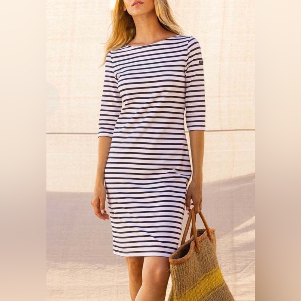 SAINT JAMES PROPRIANO Anti-UV Nautical Dress Navy & White Women’s US 4 XXS